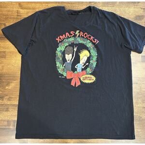 Vintage Beavis And Butthead Tee T Shirt Christmas Rocks 90s Y2K